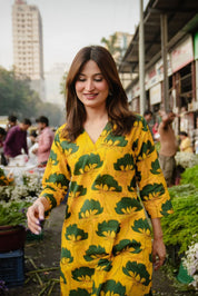 Bazaar Bloom Mustard Lotus Print Co-ord Set 💛🌿