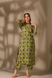 Olive Ikat Charm Co-ord Set