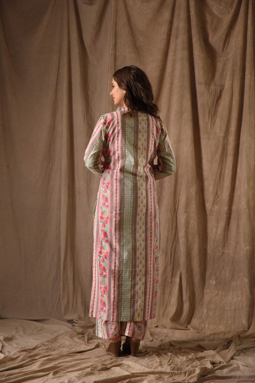 Garden Whisper Pastel Floral Kurta Set 🌿🌷
