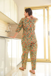 Olive Garden Floral Cotton Co-ord Set 🌸🌾
