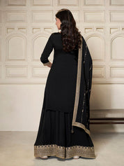 🖤 Midnight Elegance Black Embroidered Sharara Set