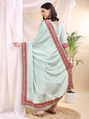 Mint Green Elegance – Embroidered Suit Set with Dupatta
