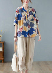 🌺 Floral button-up linen shirt!