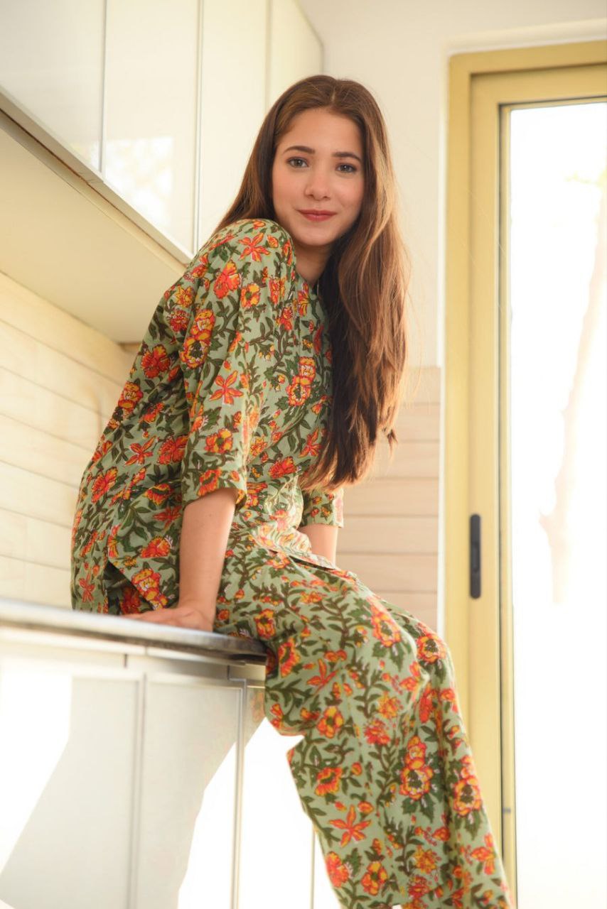 Olive Garden Floral Cotton Co-ord Set 🌸🌾