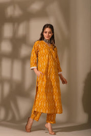 🌼 Mustard Sunset Ikat Co-ord Set