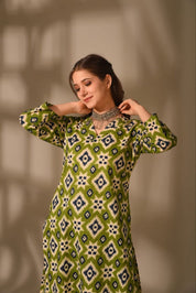 Olive Ikat Charm Co-ord Set