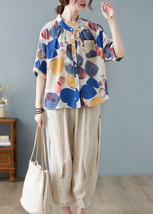 🌺 Floral button-up linen shirt!