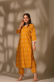 🌼 Mustard Sunset Ikat Co-ord Set