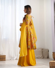 Sunshine Yellow Floral Anarkali Set with Palazzo ☀️🌸