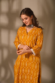 🌼 Mustard Sunset Ikat Co-ord Set