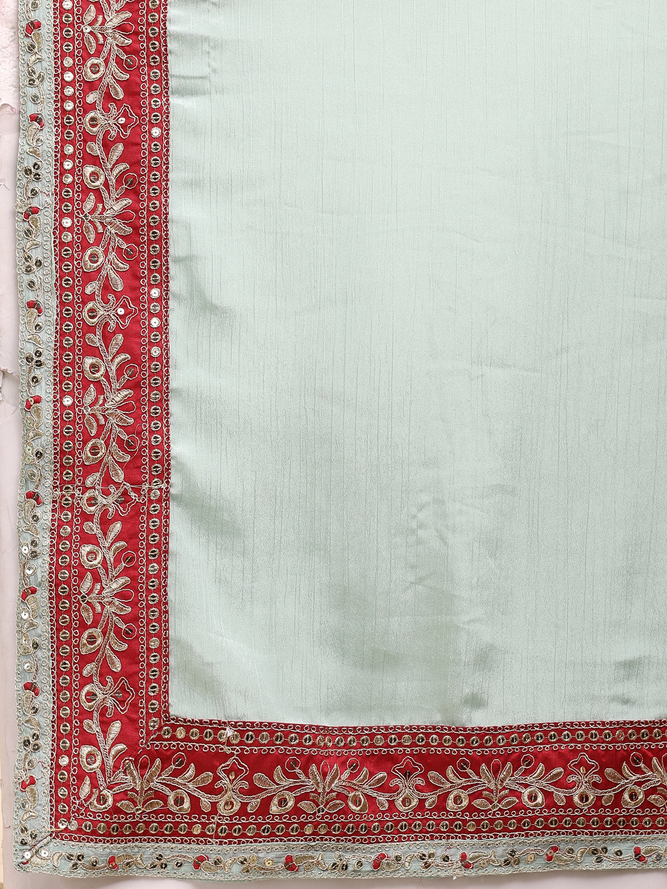 Mint Green Elegance – Embroidered Suit Set with Dupatta