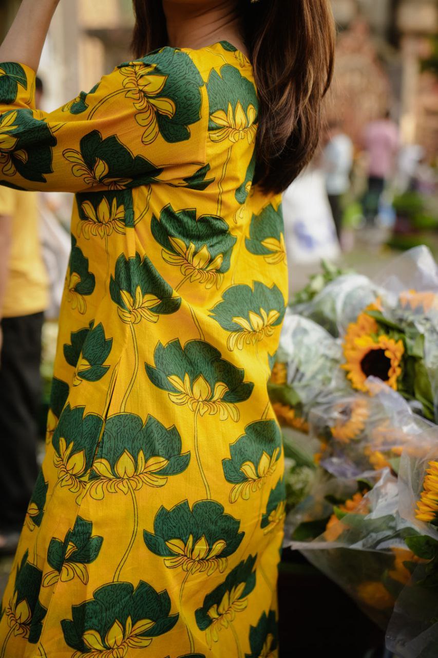Bazaar Bloom Mustard Lotus Print Co-ord Set 💛🌿