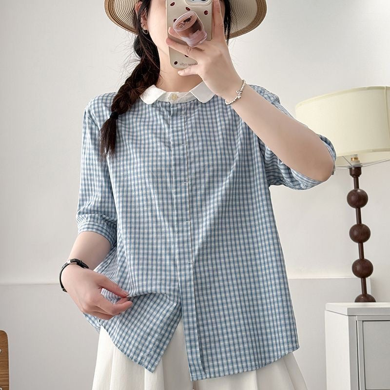 BABY BLUE GINGHAM SHIRT