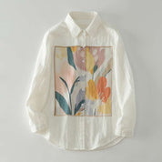 Floral Canvas Printed Shirt For Her (W8)