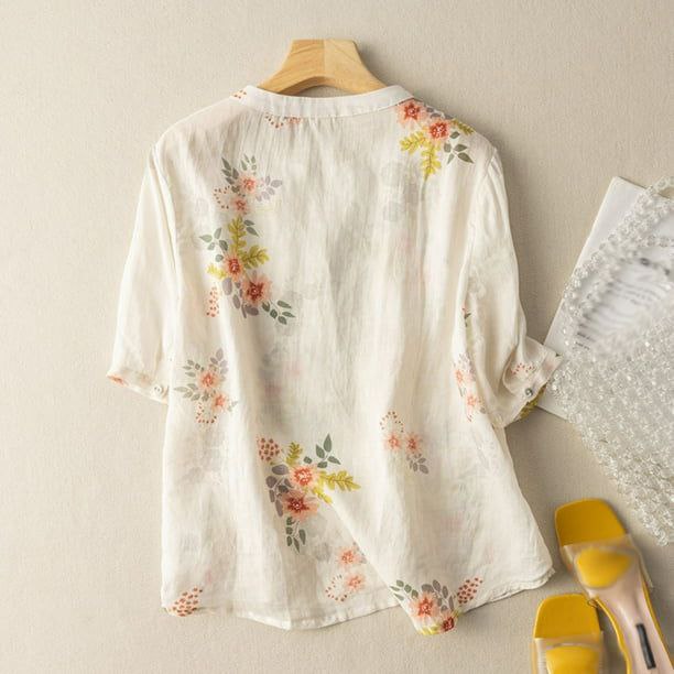Floral Printed Linen Shirt