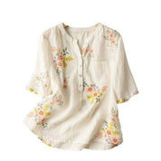 Floral Printed Linen Shirt